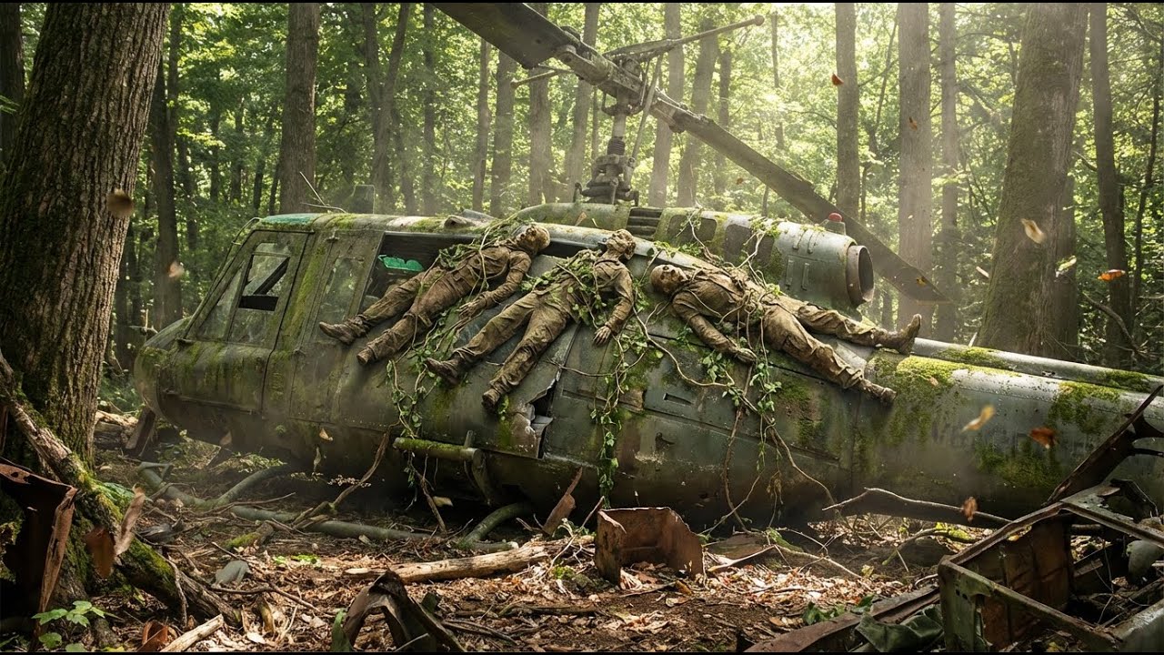 A forgotten helicopter deep in the forest reveals a mystery frozen in time.