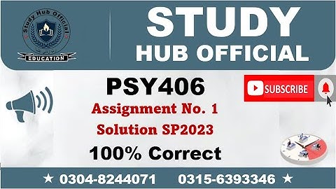 PSY406 Assignment 1 Solution Spring 2023, PSY406 Assignment 1 solution 2023, PSY406 assig 1 solution