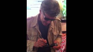 John Kay STEPPENWOLF Signing Microphones For Team Derek