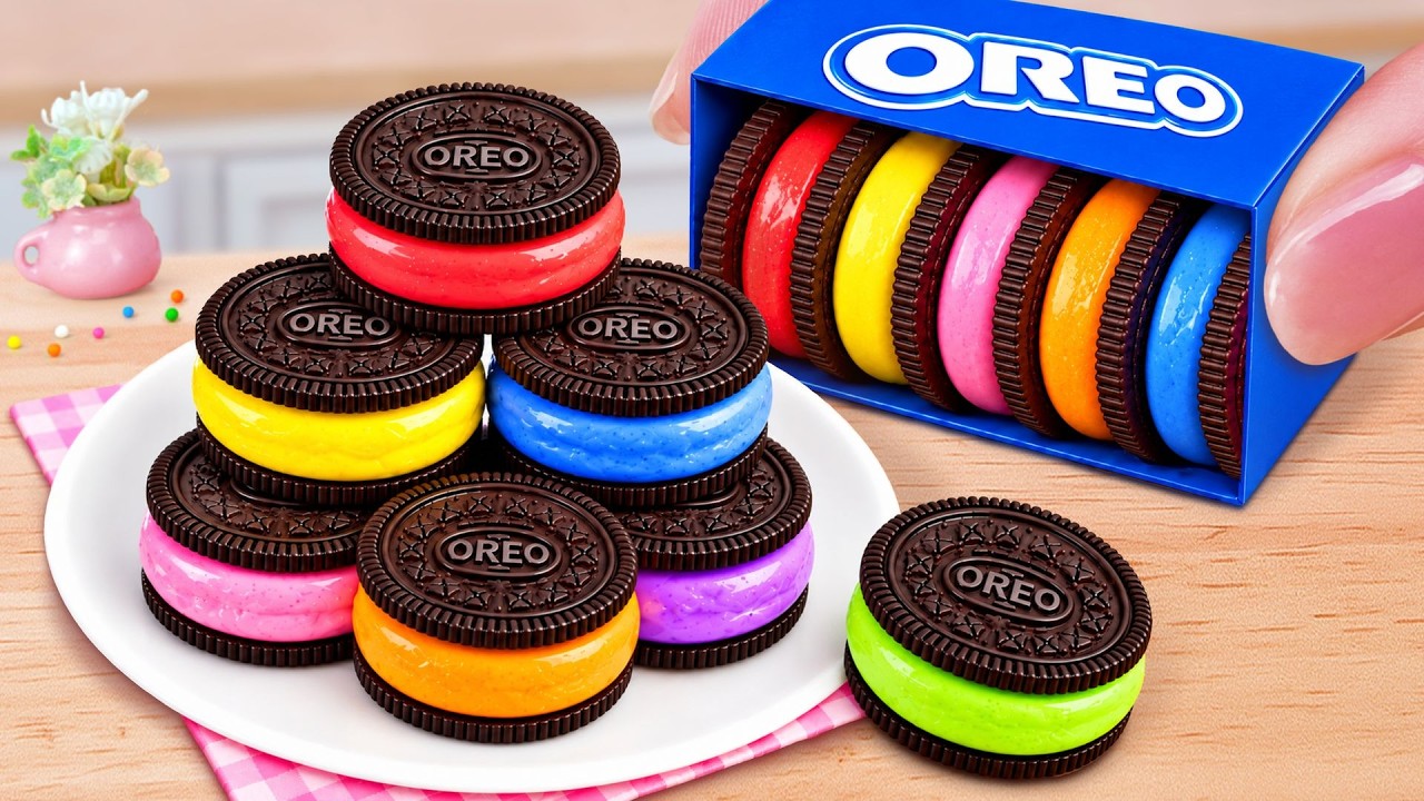 🌈 Delicious Rainbow OREO Cake 🍪 Miniature Chocolate Dessert Making | Mina Sweet Baking