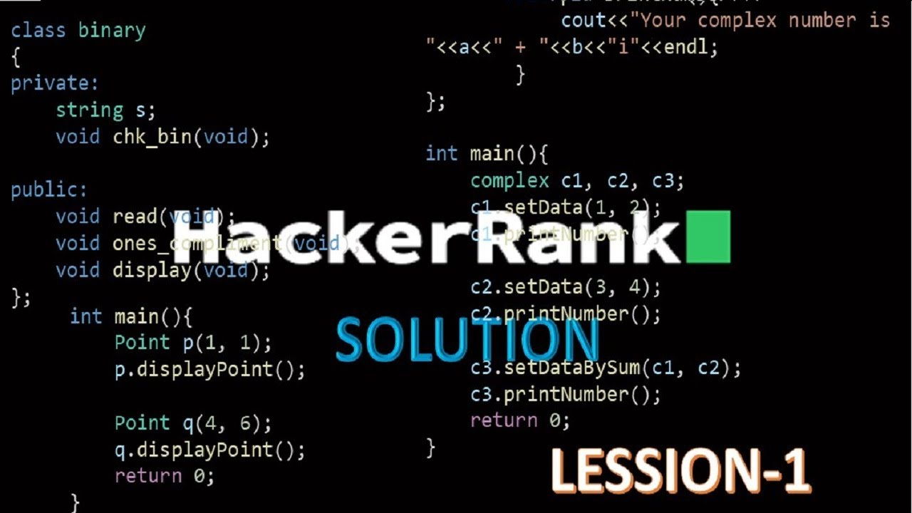 HackerRank Solution Lessons -1 - YouTube