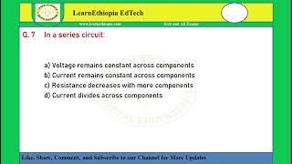Fundamentals of Circuits | Model Exit Exam Questions for Electrical & Computer Engineering Exit Exam