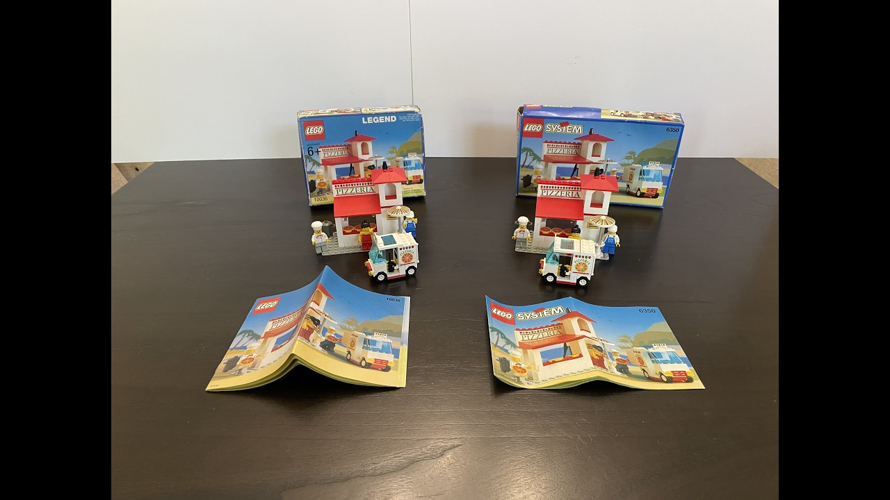 Comparison of the Lego Pizza-To-Go sets, 6350 and 10036 - YouTube