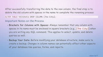 How to Effectively Rename Columns in MS Access Using SQL