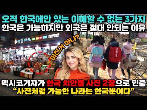 [해외반응] 멕시코 기자가 한국만 가능하다고 말하는 3가지 / 한국 치안이 좋다는 증거로 내놓은 사진 2장 / 외국인반응