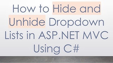 How to Hide and Unhide Dropdown Lists in ASP.NET MVC Using C#