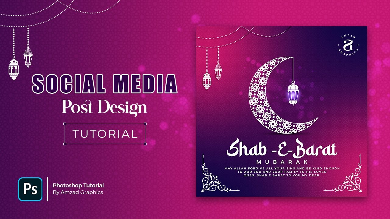 How to Create Shab E Barat Social Media Post Design in Photoshop | Photoshop Tutorial
