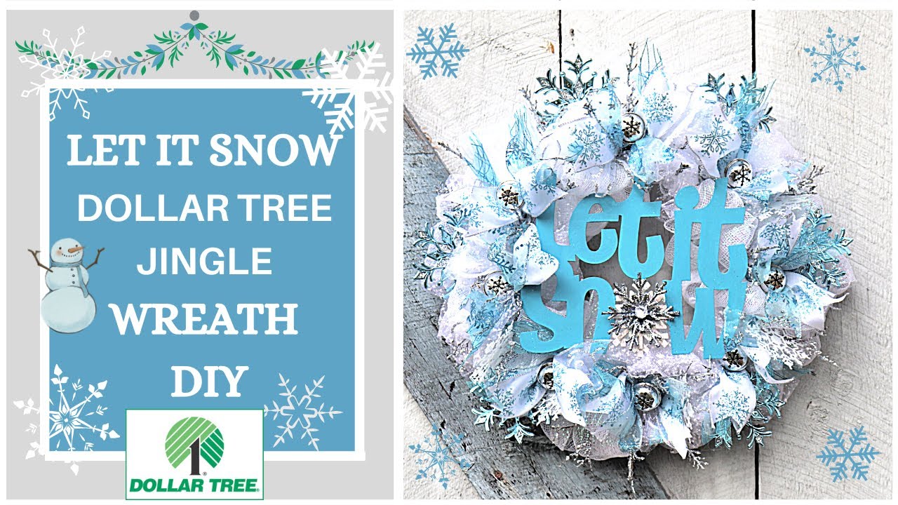 Pretty LET IT SNOW Winter Wreath High End Dollar Tree Decor DIY