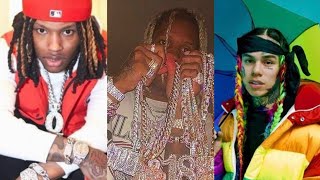 tekashi 6ix9ine trolls Lil Durk clone ( lil period) with king von face jacket