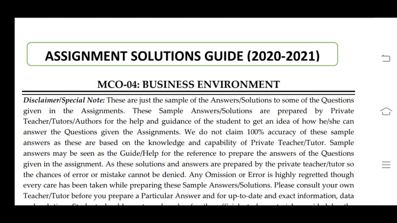 MCO 04 Ignou Solved Assignment 2020-21