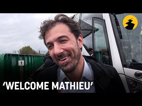 Fabian Cancellara welcomes Mathieu van der Poel to the club after his third win at Tour of Flanders