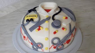 #surgeoncake #doctorcake #stethoscope #cake Surgeon cake tutorial\/ Surgeon cake topper\/Cərrah tortu