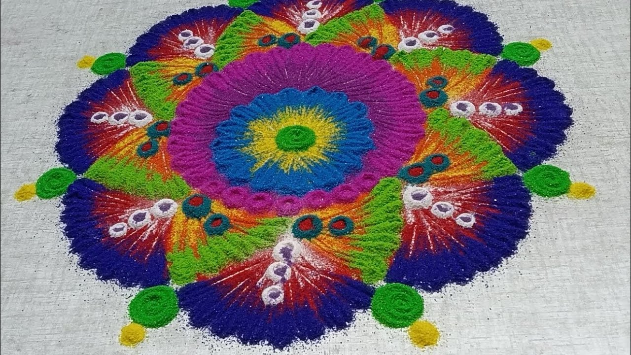 Simple Rangoli designs for bigginers #rangoli #indianart #artshorts #ytviral #artrangoli 