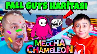 SAKLANAMADILAR! FALL GUYS HARİTASI! | MECCHA CHAMELEON