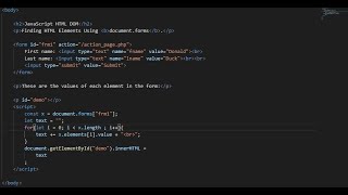 JavaScript HTML DOM DOM Intro DOM Methods DOM Document DOM Elements Document Object Model