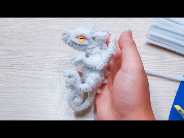 Tiny Dragon! How to make a Pipe Cleaners Dragon Baby? (Chenille stem dragon  tutorial) 