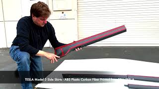 TESLA Model 3 Side Skirts - ABS Plastic Carbon Fiber Printed from RPM TESLA