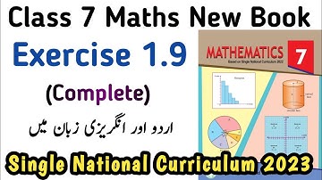 Unit 1 Exercise 1.9 Class 7 Math New Book | Chapter 1 Exercise 1.9 Class 7 PTB SNC | Learning Zone