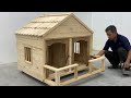 Amazing Woodworking Techniques DIY Projects At Home - How To Build A Wooden Villa House For My Dog