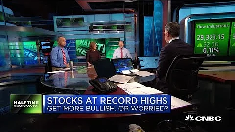 Investors discuss stocks at record highs after sel...