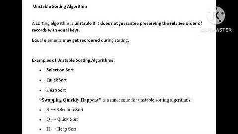 Stable vs Unstable Sorting Algorithms  | Quick Shortcut & Mnemonics