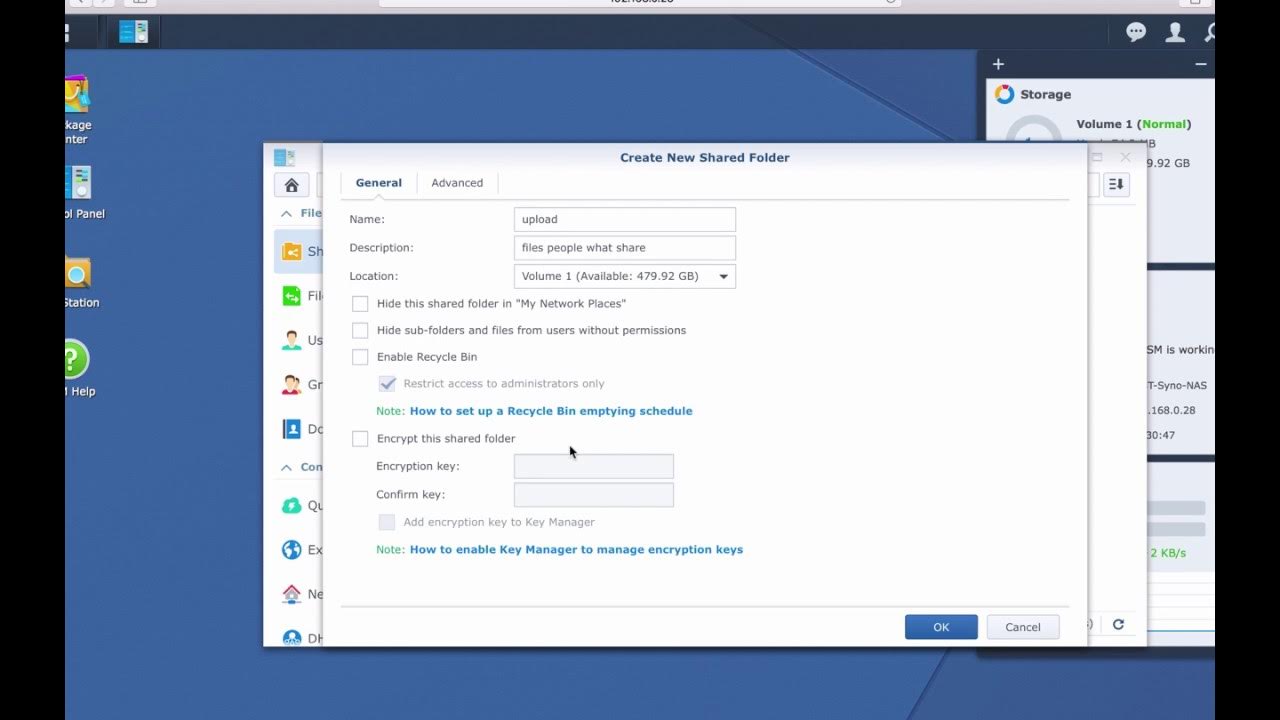 Create a shared folder on synology nas dsm 6 1 youtube