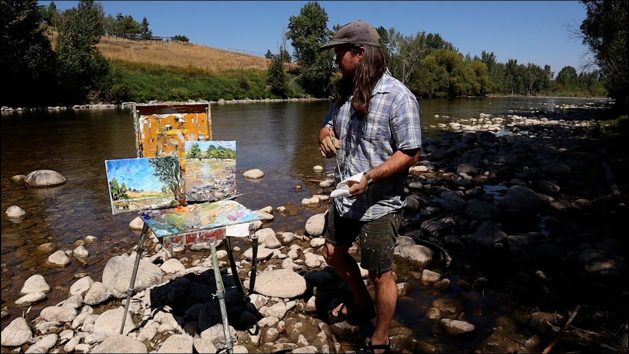 Plein Air Painting: Two Small River Paintings (Bitterroot River, Montana)