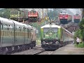 High speed perfect crossing trains  part  4  diesel trains and electric trains  indian railways