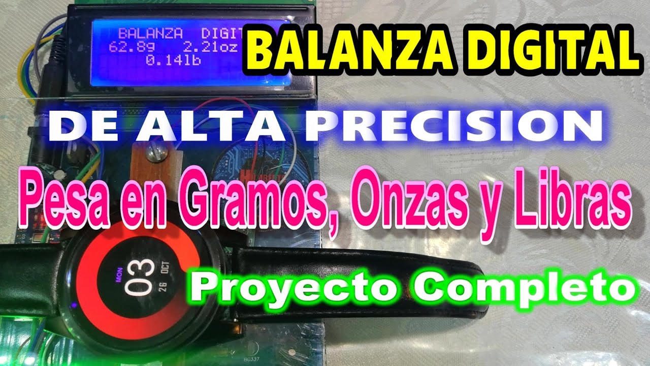 ✓ COMO HACER una BALANZA DIGITAL de ALTA PRECISION que PESA en GRAMOS,  ONZAS y LIBRAS FULL PROYECTO 