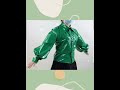 Vintage Chic Turn-down Collar Women Blouse Shiny PVC Shirt Korean Fashion Loose Puff Sleeve Shirts