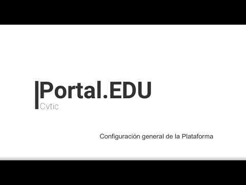 Portal.EDU - Configuración básica de la Plataforma
