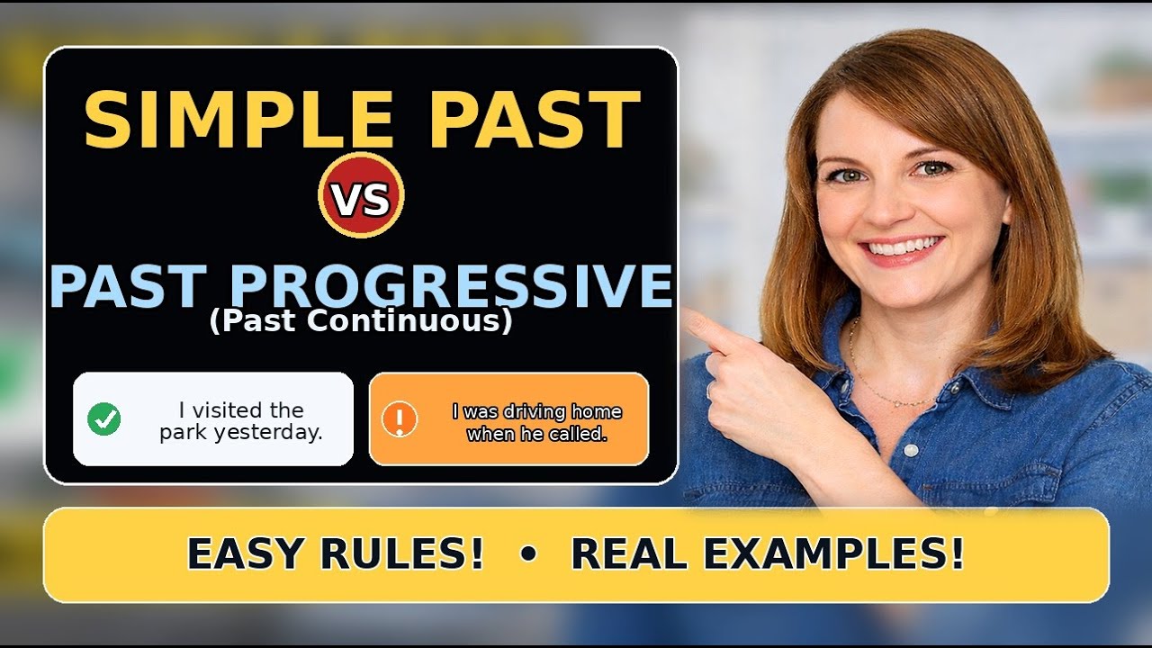 Simple Past vs Past Progressive (Past Continuous) | Easy Rules + Real Examples [B1 - B2]