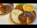 妻と娘にモテたい男が作る昼ごはん【チーズインハンバーグ】