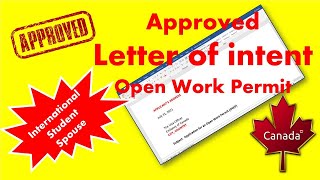 Sample ACTUAL CANADA Letter of Intent (LOI) for an Open Work Permit – International Student Spouse