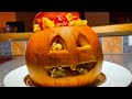 Cheese burger pasta stuffed Jack O' Lantern. Super yummy!