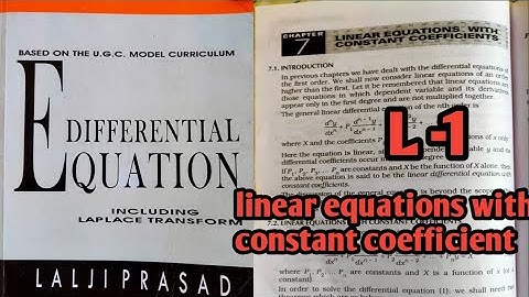 Differential equation lalji parsad B.sc /B.a/engineering /linear equations with constant coefficient