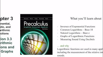 Logarithmic Functions and Their Graphs (Section 3.3)