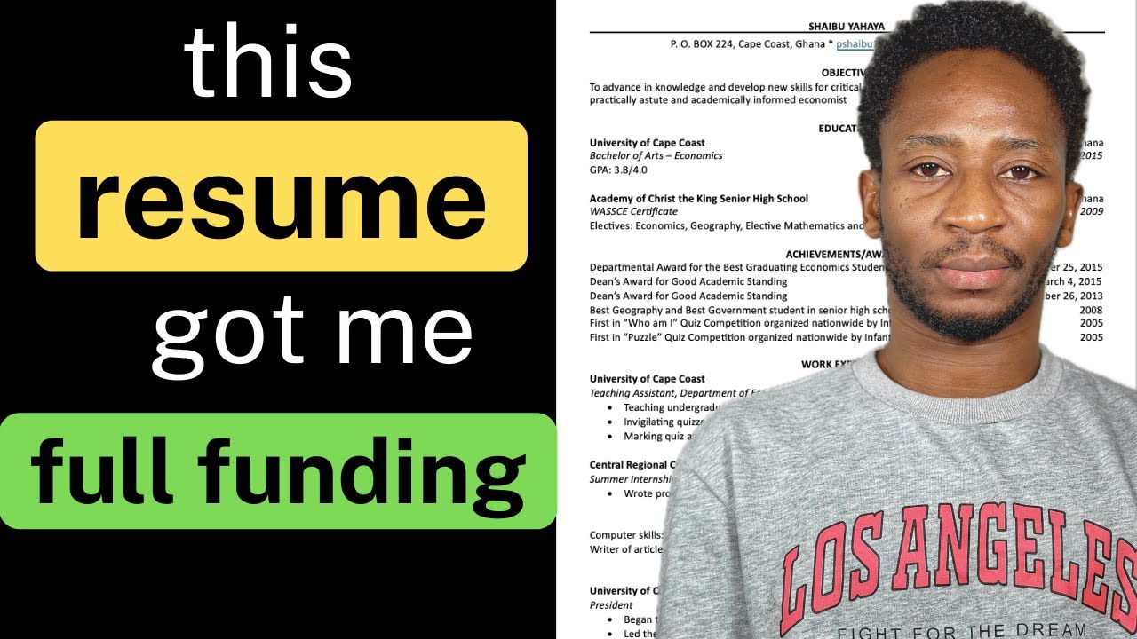 РЕЗЮМЕ в стиле Гарварда для получения стипендий и полного финансирования