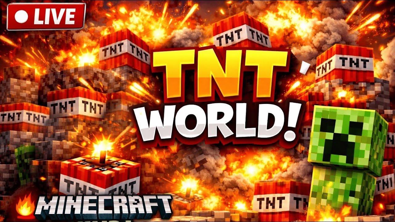 🔴 LIVE Minecraft 💣 TNT WORLD Challenge | 