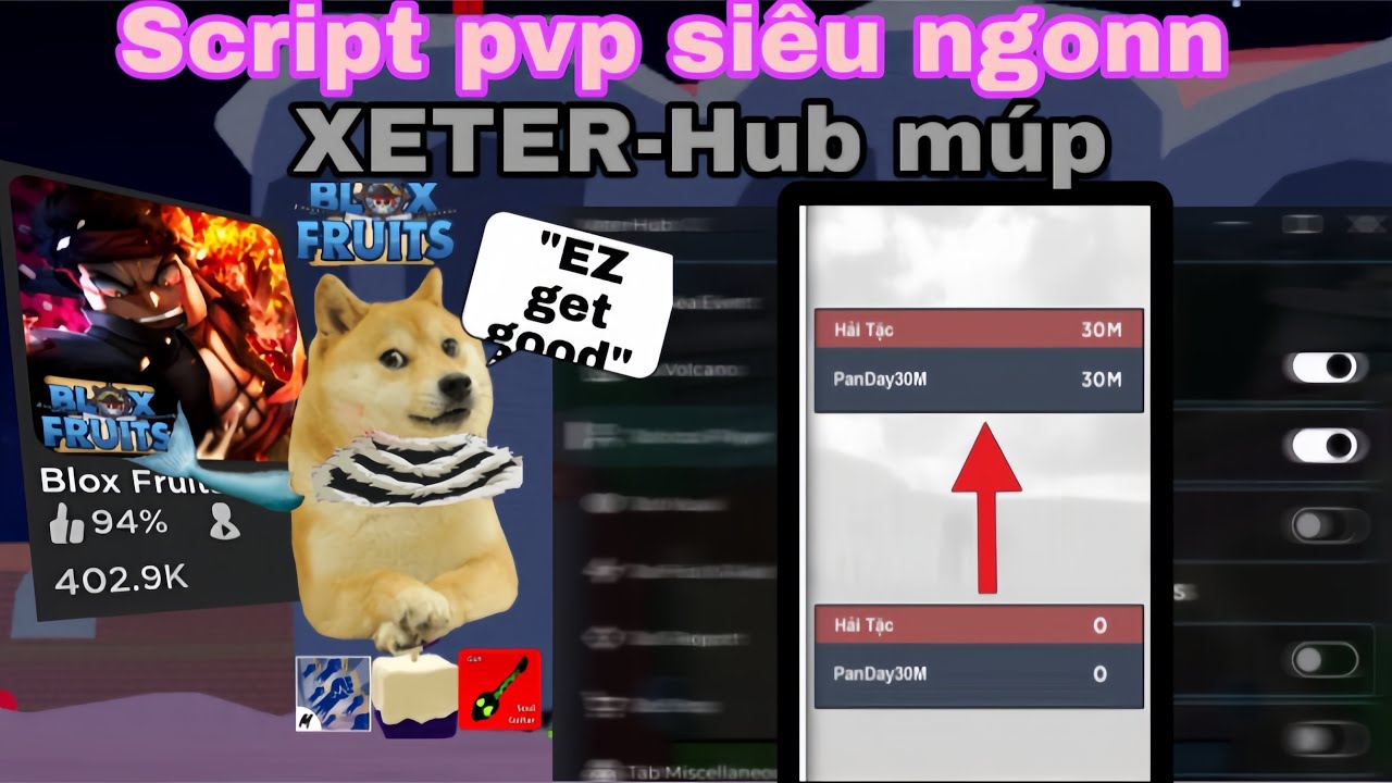 Hack Block fruit pvp cực ngon ai chơi gà cũng sẽ thành cao thủ 30m bounty chỉ với Script XETER-HUB
