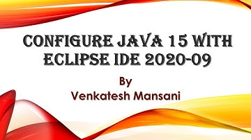 Configure Java 15 with Eclipse IDE 2020-09