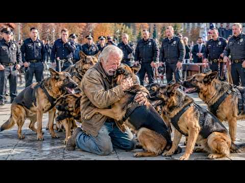 Nobody Knew the Old Farmer at the Memorial — Until 7 K9 Dogs Left Their Handlers and Ran Toward Him