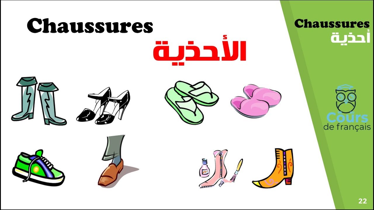 تعلم أسماء أنواع الأحذية باللغة الفرنسية Types de Chaussures YouTube