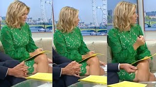 Charlotte Hawkins Legs Crossed in Short Green Dress - ITV's Good Morning Britain 25/4/2024