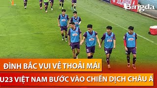 Đình Bắc tràn đầy năng lượng, HLV Hoàng Anh Tuấn test nhẹ thể lực học trò U23 Việt Nam.