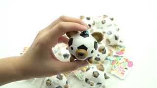Teddy Bear Soccer Ball Squishy Charm