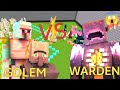 100 VS 25 EPIC BATTLE||Minecraft Warden vs Golem