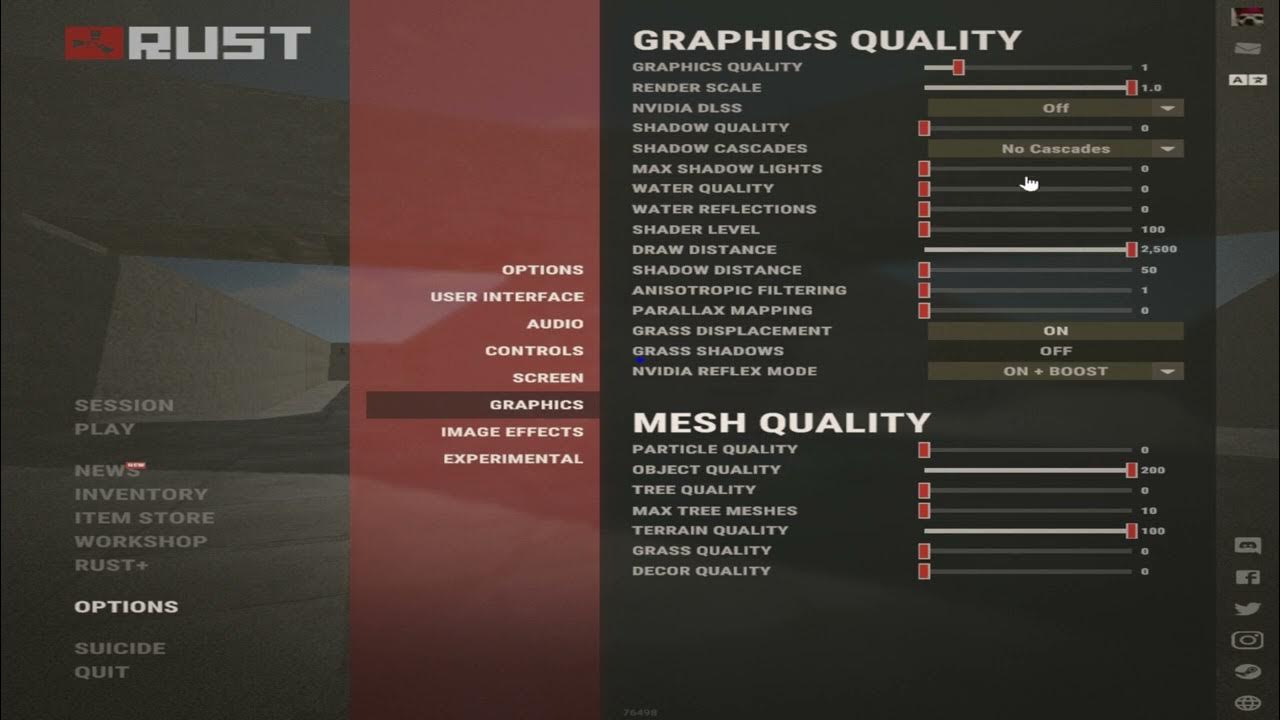 The best settings to use in rust 2022 new secret bind nividia filter