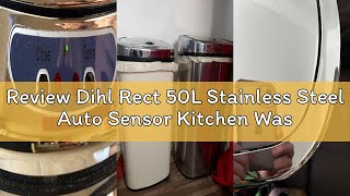Review Dihl Rect 50L Stainless Steel Auto Sensor Kitchen Waste Dust Bin Automatic Motor White