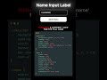 Modern Name Input Label ✅ - HTML & CSS | #webdevelopment #html #css